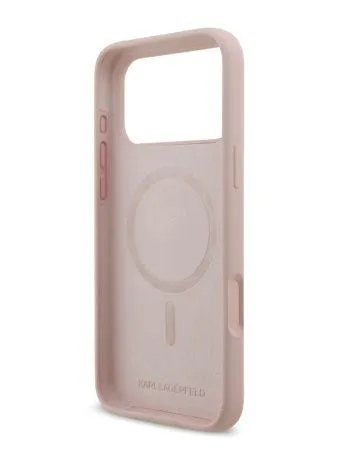 Lagerfeld для iPhone 17 Pro Max чехол Liquid Silicone NFT Karl & Choupette Hard Pink (MagSafe)
