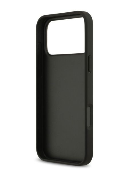 Guess для iPhone 17 Pro Max чехол PU 4G Double cardslot Triangle metal logo Hard Black