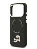 Lagerfeld для iPhone 17 Pro Max чехол PU NFT Karl & Choup heads Metal pin & Cam Hard Black (MagSafe)