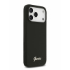 Guess для iPhone 17 Pro чехол Liquid silicone Gold metal logo & Camera Hard Black (MagSafe)
