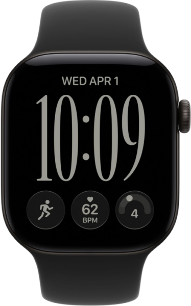 Apple Watch Series 12 46mm Aluminum Black Case Black Sport Band S/M