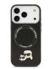 Lagerfeld для iPhone 17 Pro Max чехол PU NFT Karl & Choup heads Metal pin & Cam Hard Black (MagSafe)